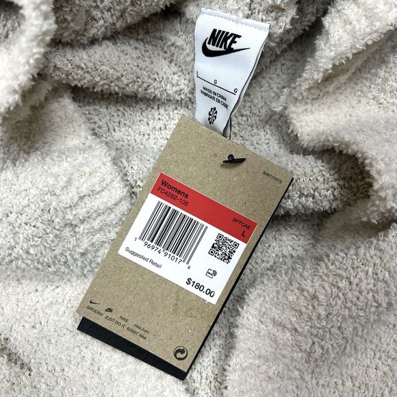 Nike Phoenix Cozy Bouclé Long Knit Cardigan Cream FD4282 105 Women's LARGE - Picture 8 of 8